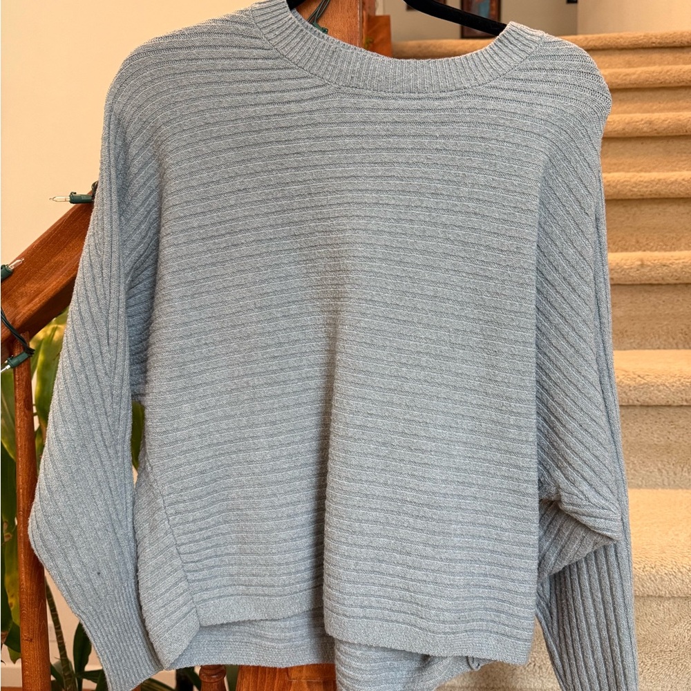 Pink Rose Light Gray Crew Neck Sweater